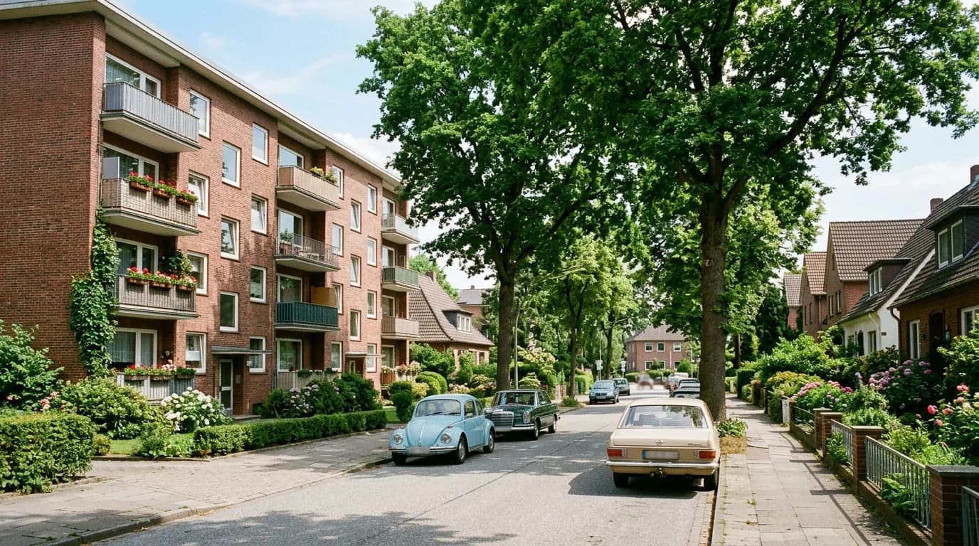 Straßenbild im Bezirk Wandsbek, Hamburg